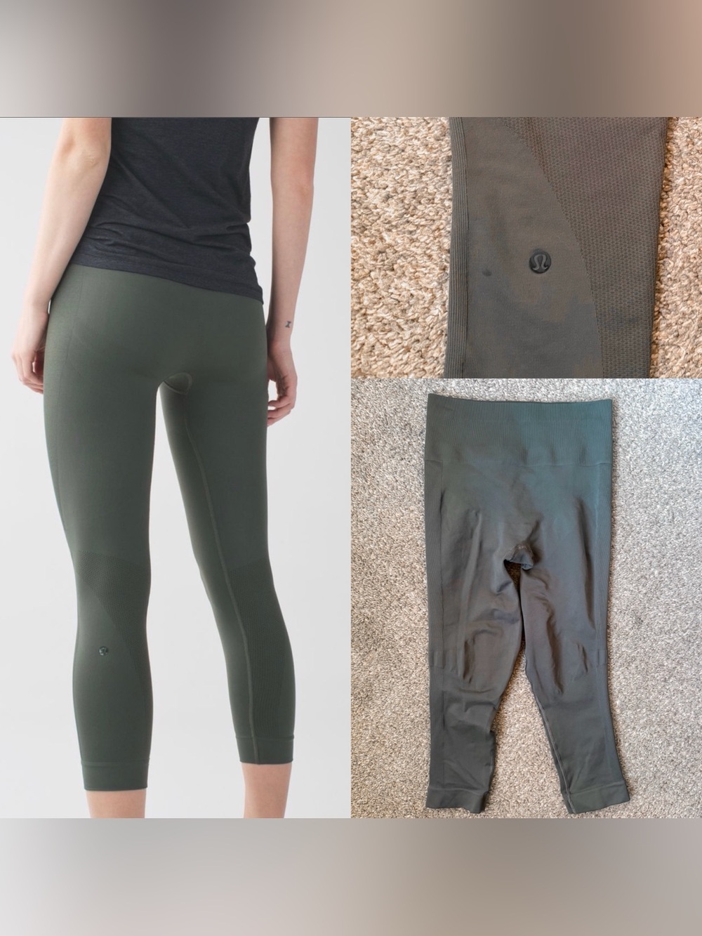 Lululemon Olive Green Crop Leggings